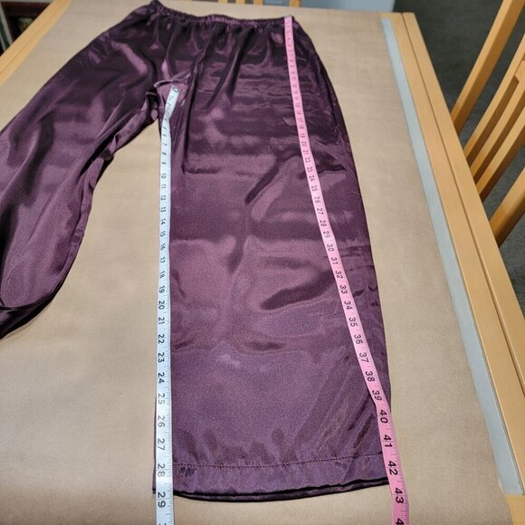 LA Intimates Size L Aubergine Purple Satin Pajama 2-Piece Set, NEW with Tags - Picture 8 of 13